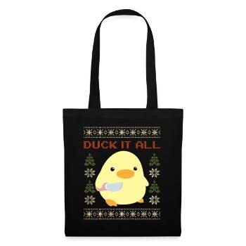 Duck with Knife Meme - Duck it all Ugly Christmas - Tote Bag - black - Front