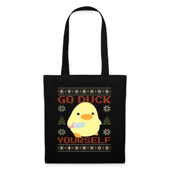 Duck With Knife Meme Duck Yourself Ugly Christmas - Tote Bag - black - Front