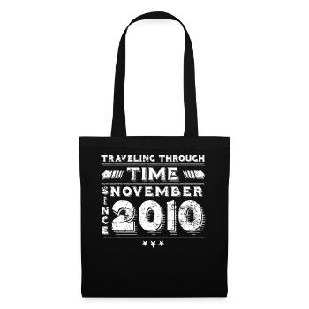 Vintage Time Travel anniversaire Design Novembre 2010 - Sac en tissu - noir - Devant