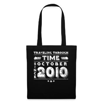 Vintage Time Travel anniversaire Design octobre 2010 - Sac en tissu - noir - Devant