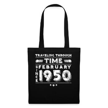 Vintage Zeitreise Geburtstags Design Februar 1950 - Stoffbeutel - Schwarz - Vorne