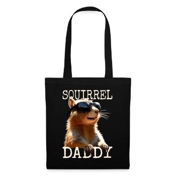 Squirrel Daddy Eichhörnchen Papa Vatertag Dad - Stoffbeutel - Schwarz - Vorne