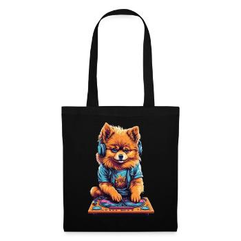 Pomeranian DJ Zwergspitz Party Music Design - Tote Bag - black - Front