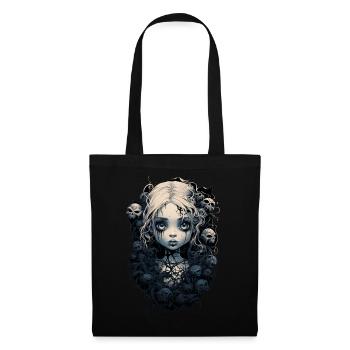 Gothic Girl Halloween Fantasy Dark - Tote Bag - black - Front
