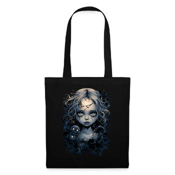 Gothic Girl Halloween Fantasy Dark - Tote Bag - black - Front