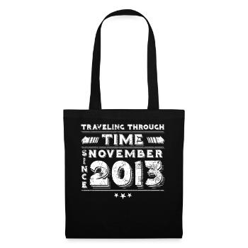 Vintage Time Travel anniversaire Design novembre 2013 - Sac en tissu - noir - Devant