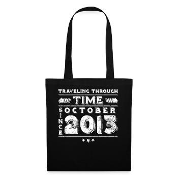 Vintage Time Travel anniversaire Design octobre 2013 - Sac en tissu - noir - Devant