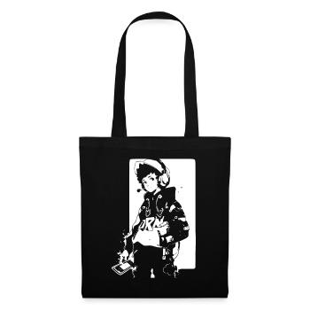 Le cool Cyberpunk Style Anime Boy Otaku de Shibuya - Sac en tissu - noir - Devant