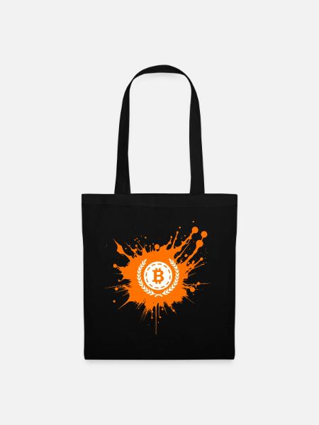 Bitcoin Crypto Cryptocurrency Splash - Stoffbeutel - Schwarz