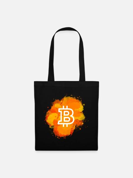 Bitcoin Crypto Cryptocurrency Splash - Stoffbeutel - Schwarz