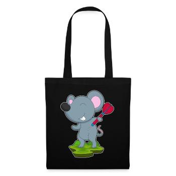 Maus Dart Dartpfeil - Stoffbeutel - Schwarz - Vorne