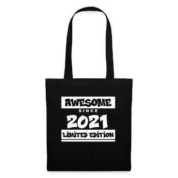 2021 - Jahrgang 2021 - Baujahr 2021 - Stoffbeutel - Schwarz - Vorne