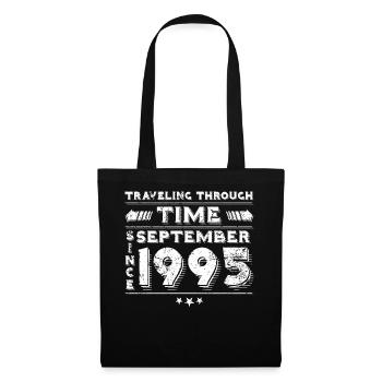 Vintage Zeitreise Geburtstags Design September 199 - Stoffbeutel - Schwarz - Vorne