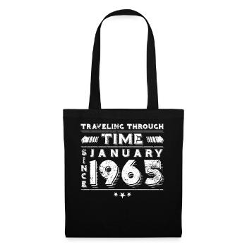 Vintage Zeitreise Geburtstags Design Januar 1965 - Stoffbeutel - Schwarz - Vorne