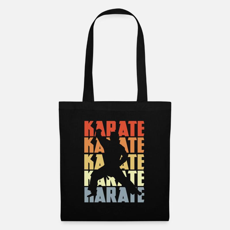 Retro Karate - Stoffbeutel - Schwarz