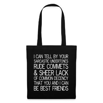 I can tell by your sarcastic undertones funny - Sac en tissu - noir - Devant