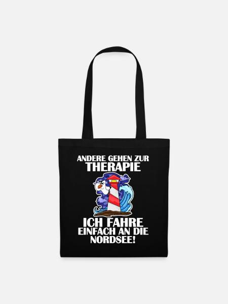 Nordsee Spruch - Stoffbeutel - Schwarz