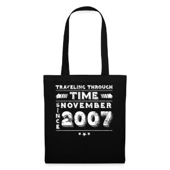 Vintage Time Travel anniversaire Design novembre 2007 - Sac en tissu - noir - Devant