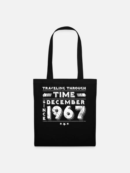 Vintage Zeitreise Geburtstags Design Dezember 1967 - Stoffbeutel - Schwarz
