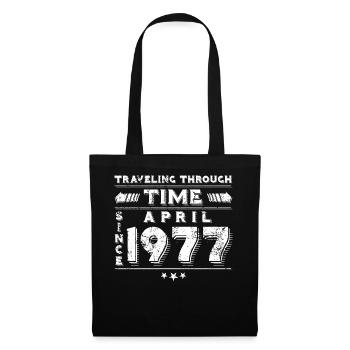 Vintage Time Travel anniversaire Design avril 1977 - Sac en tissu - noir - Devant