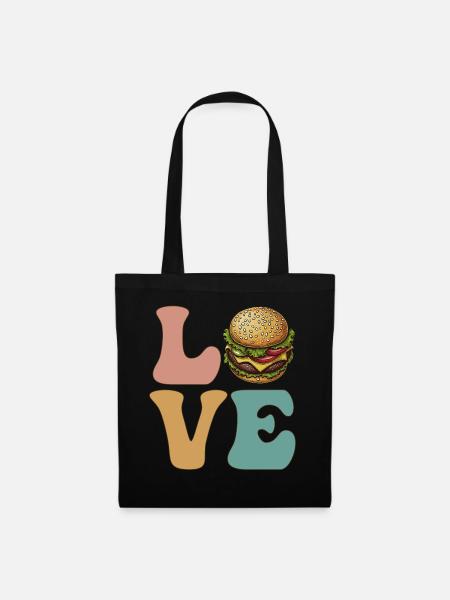Hamburger Cheeseburger - Stoffbeutel - Schwarz