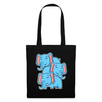 Cute Elephant - Elephant Motif - Tote Bag - black - Front