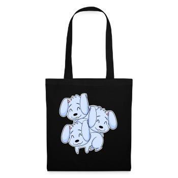 Motif de lapin - Sac en tissu - noir - Devant