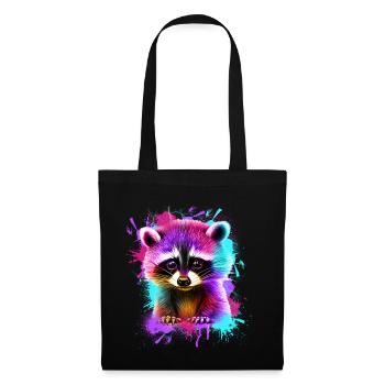 Raton laveur - Sac en tissu - noir - Devant