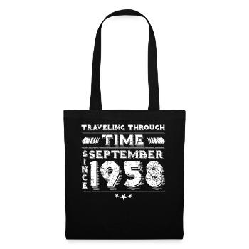 Vintage Zeitreise Geburtstags Design September 195 - Stoffbeutel - Schwarz - Vorne