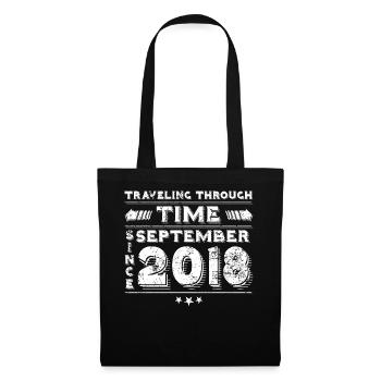 Vintage Time Travel anniversaire Design septembre 201 - Sac en tissu - noir - Devant