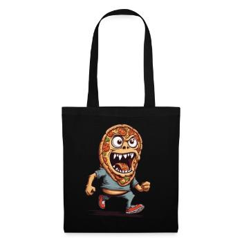 Monster Pizza Soirée Film Halloween Drôle Design - Sac en tissu - noir - Devant