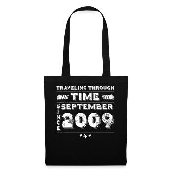 Vintage Zeitreise Geburtstags Design September 200 - Stoffbeutel - Schwarz - Vorne