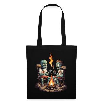 Zombie Campfire Halloween Cartoon Magic - Tote Bag - black - Front