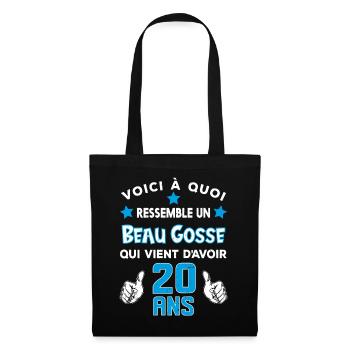 20 ans anniversaire homme cadeau drôle humour - Sac en tissu - noir - Devant