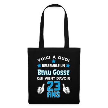 23 ans anniversaire homme cadeau drôle humour - Sac en tissu - noir - Devant