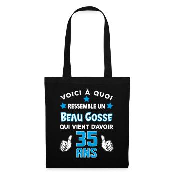 35 ans anniversaire homme cadeau drôle humour - Sac en tissu - noir - Devant
