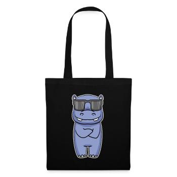 Hippopotamus with glasses - Tote Bag - black - Front