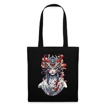 Japonais Oni démon Vintage Design esthétique - Sac en tissu - noir - Devant