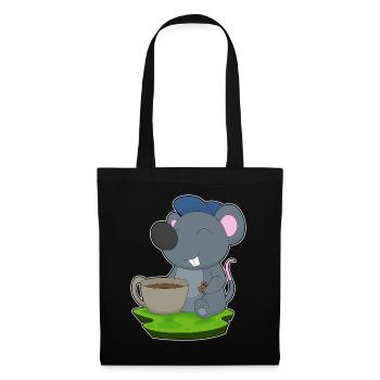 Maus Kaffee Tasse - Stoffbeutel - Schwarz - Vorne
