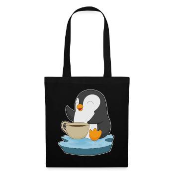 Tasse à café pingouin - Sac en tissu - noir - Devant
