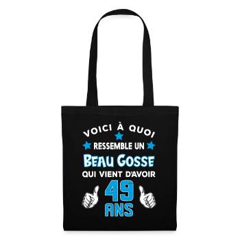 49 ans anniversaire homme cadeau drôle humour - Sac en tissu - noir - Devant