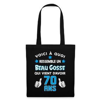70 ans anniversaire homme cadeau drôle humour - Sac en tissu - noir - Devant