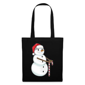 Snowman Christmas Candy Cane - Tote Bag - black - Front