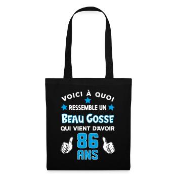 86 ans anniversaire homme cadeau drôle humour - Sac en tissu - noir - Devant