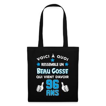 96 ans anniversaire homme cadeau drôle humour - Sac en tissu - noir - Devant