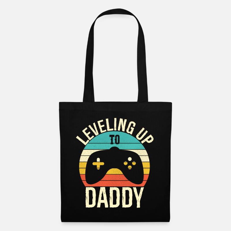 Leveling up to daddy - Sac en tissu - noir
