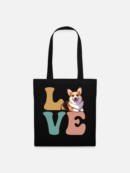 Pembroke Welsh Corgi Hundeliebhaber - Stoffbeutel - Schwarz