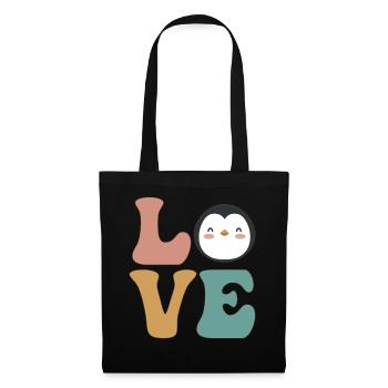 Mignon amant de pingouin - Sac en tissu - noir - Devant