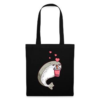 Sacabambaspis Fish Meme Boba Bubble Milk Tea - Tote Bag - black - Front