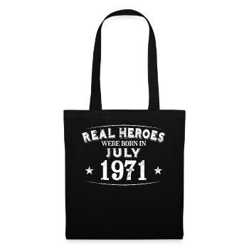 Real Heroes were born in July 1971 Birthday - Tote Bag - black - Front